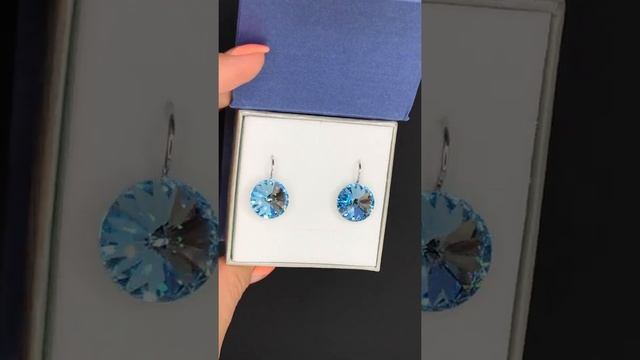 Серьги Rivoli 14 mm Aquamarine