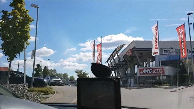 На машине по Европе. Красивая дорога от Пфорцхайма до Констанца. Германия. Навигатор Garmin