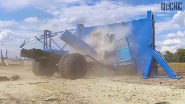 Краш-тест откатных противотаранных ворот