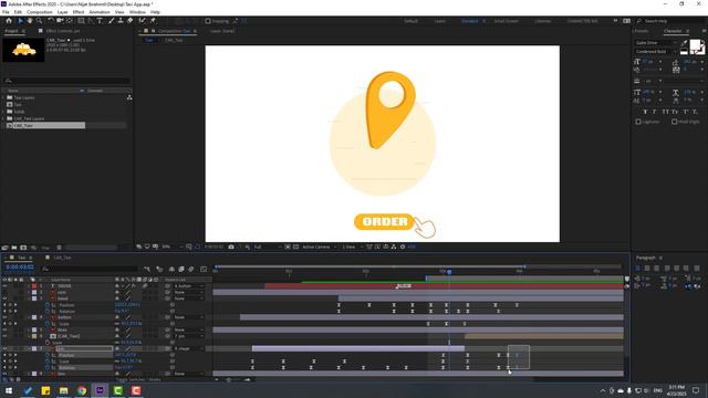 Mobile Taxi App Animation in After Effects Tutorials