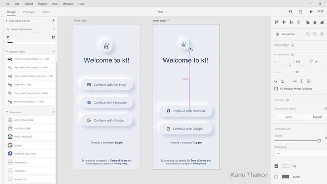 Mobile app UI using Neomorphic UI concepts | Adobe XD