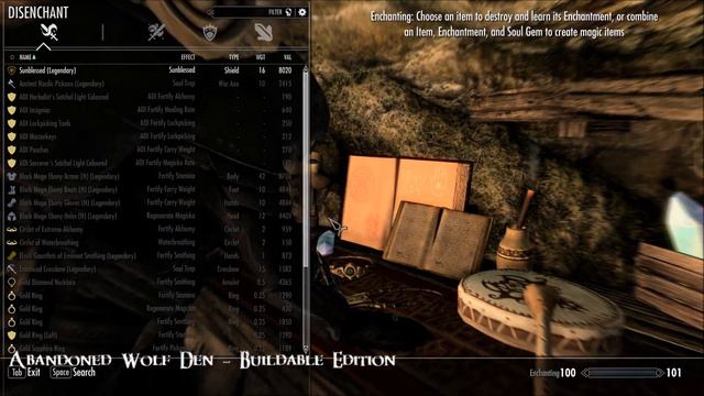 Abandoned Wolf Den - Buildable Edition - Skyrim Special Edition House Mod