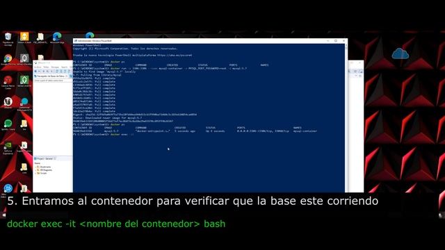 Instalar mysql con docker en windows