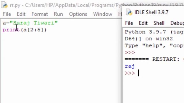 Slice Operator in Python@Computer  & Excel Solution