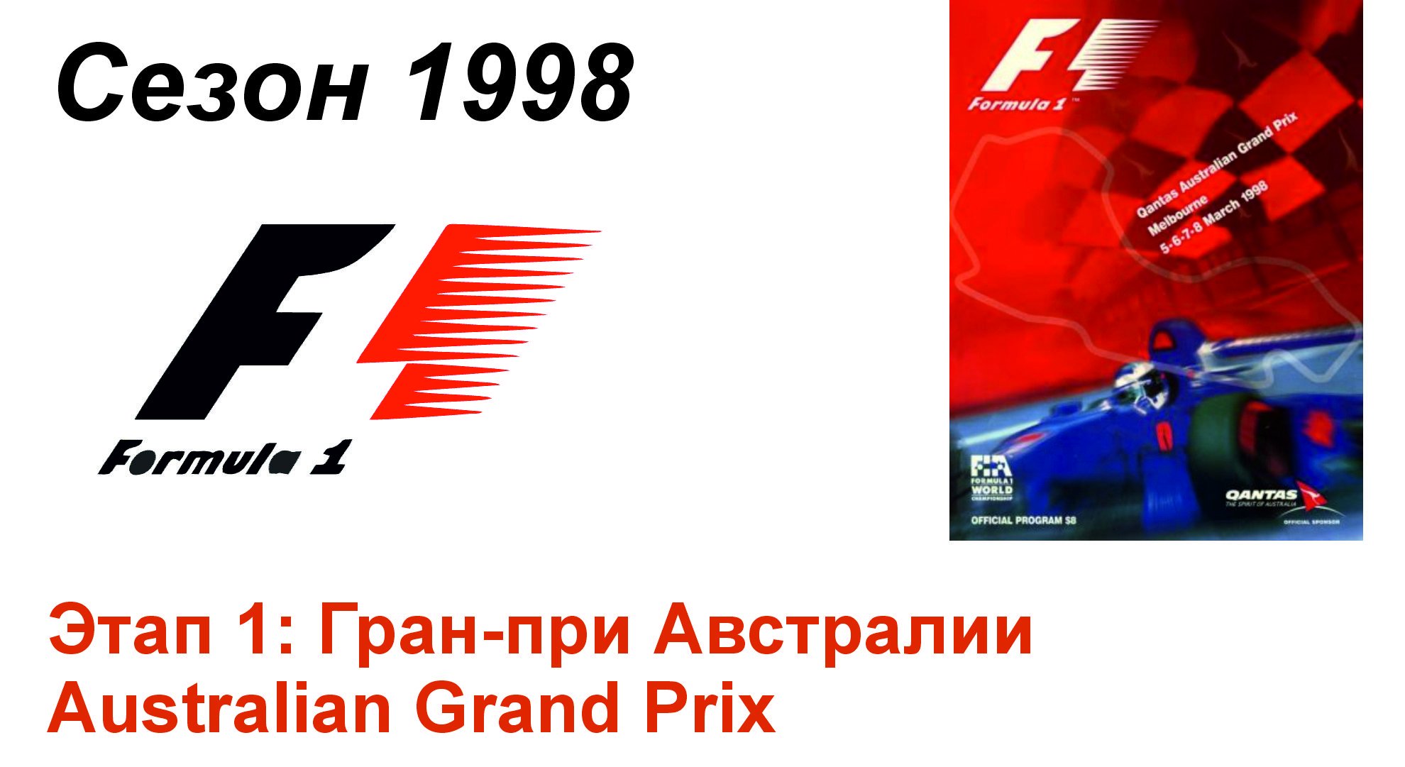 Формула-1 / Formula-1 (1998).  Этап 1: Гран-при Австралии