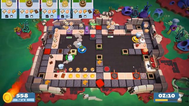 Overcooked 2 Level 6-3 4 stars 4 Player Co-op (Completed)