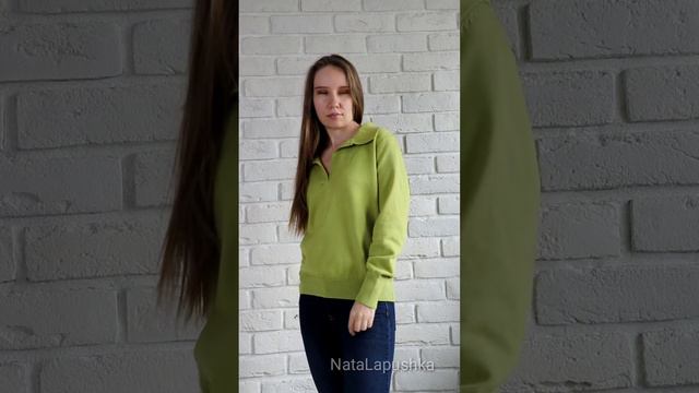 Фисташковый свитер в стиле поло с AliExpress + видео с примеркой