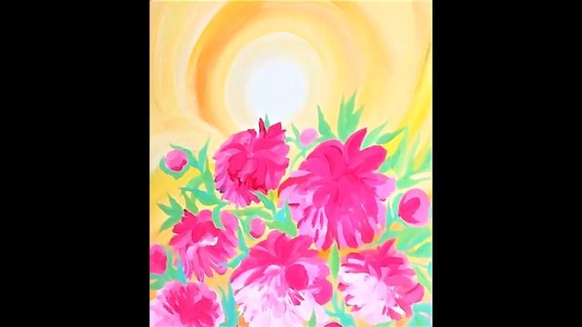 Master-klass ,Peonies and sunset, МАСТЕР-КЛАСС " Пионы и закат солнца"?️??️??artstudio ColoRayGreen