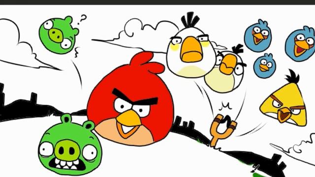 Angry Birds Coloring Book Attack Minion Pigs Coloring Page for Kids #1