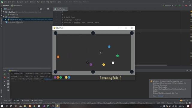 8 Ball Pool game in Python with source code | Source Code & Projects