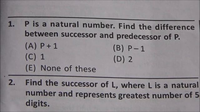 SIO26, Number System, Successors, Predecessors, Practical Problems, Class 5, Math Olympiads