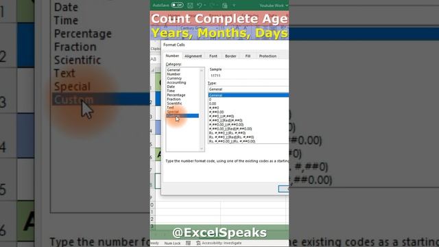 Calculate Total Age in Years, Months and Days | @TrueComputers | Excel Tips and Tricks
