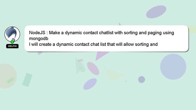 NodeJS : Make a dynamic contact chatlist with sorting and paging using mongodb