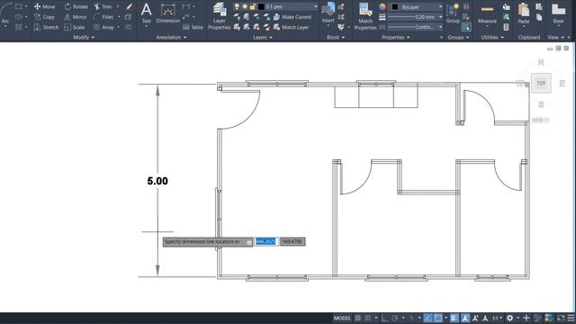 HOW TO DRAW FLOOR PLAN IN AUTOCAD | 40 SQM BUNGALOW FLOOR PLAN 8m X 5m