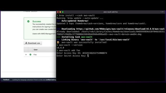 Install AWS Vault on a Mac (using Homebrew)