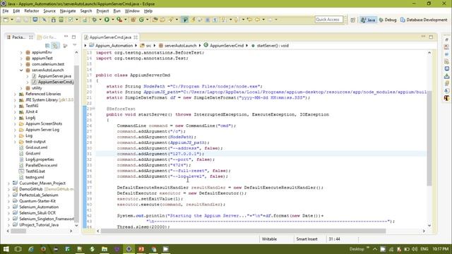How to Launch Appium Server Programmatically in Java using Apache Common Exec