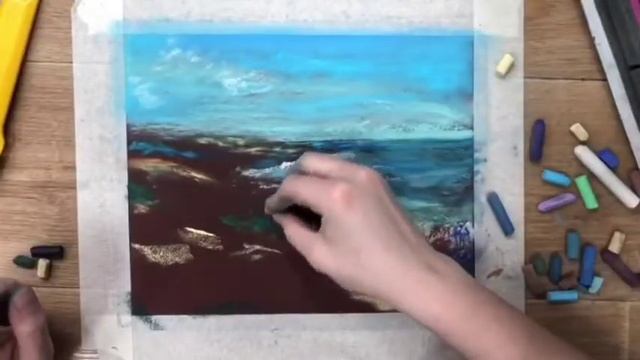 Рисуем морской пейзаж пастелью на наждачной бумаге. Автор урока: преподаватель ДХШ Чуйко Вера Викто