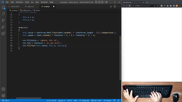 ASMR Programming - Coding a Matrix Rain - No Talking