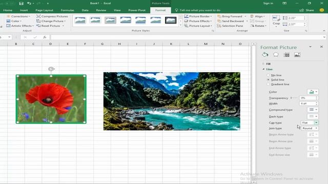 How to Crop Image and add Picture Border in Microsoft Excel 2017
