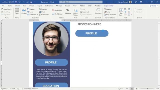 Resume Template Word DOWNLOAD FREE ⬇ (2023) ? - Blue Resume Design ✪ DOCX ✪