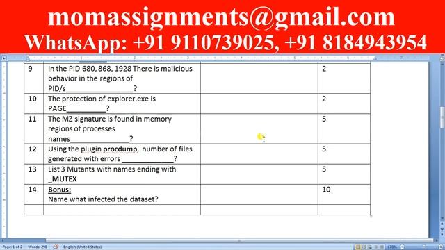 Memory Forensics Assignment 3