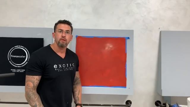 Venetian plaster brick red shiny style, marmorino tools with Giancarlo sagasti