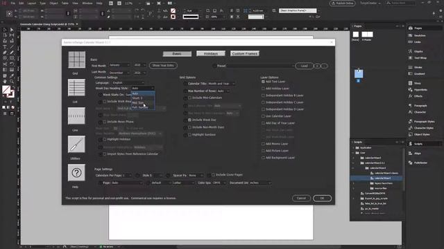 How To Generate Calendar in InDesign Using the Calendar ScriptWizard Very Easy
