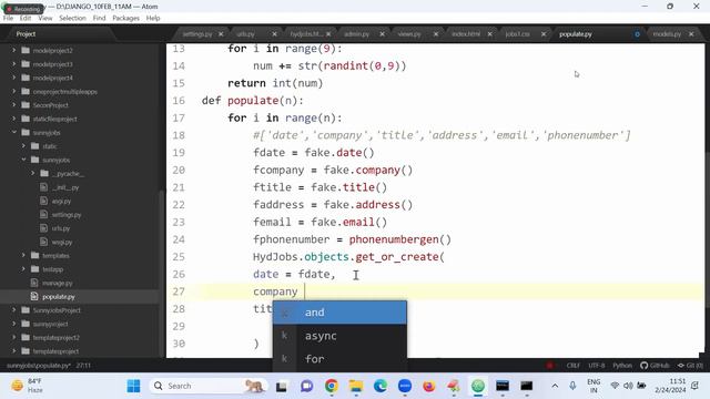 Django |Generate fake data by using django-seed |project including database | #django |Part-2|day 1
