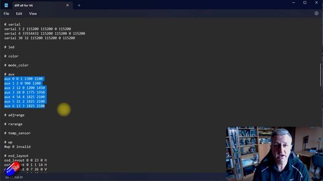 How to read an INAV 'DIFF ALL'  file and use one to help copy your settings...