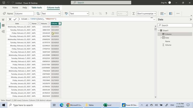Power BI / Tableau: Make an Animated Bar Chart Race on Daily Trading Volume of Stocks