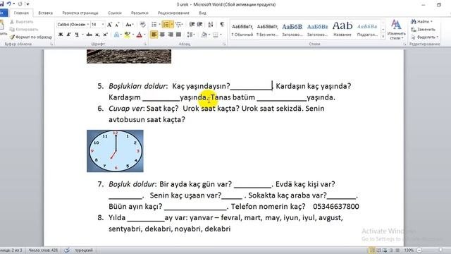 Güllü Karanfil  Gagauz dili - 3. Sayılar. Kaç? Kaçıncı?
