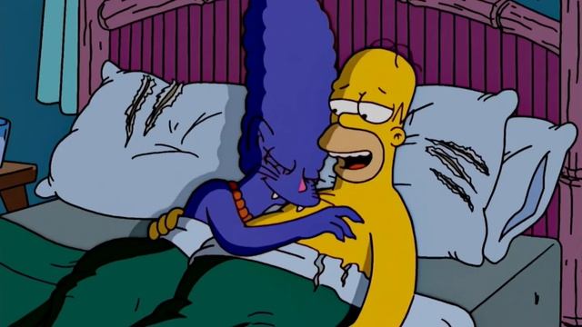Homer sleeps with Panther Marge