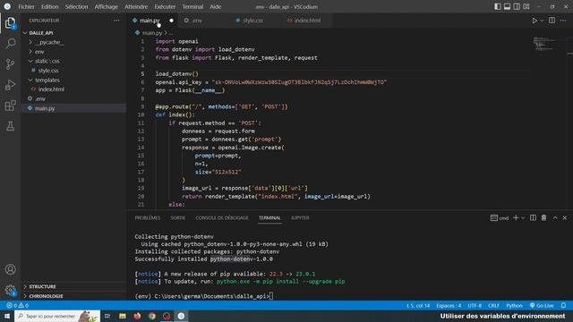 Utiliser des variables denvironnement dans un projet Python