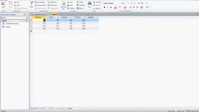 QUERY CALCULATIONS  SUM AND AVERAGE