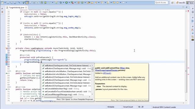 7. Criando uma loja virtual para android: Classe interna estendendo a AsyncTask