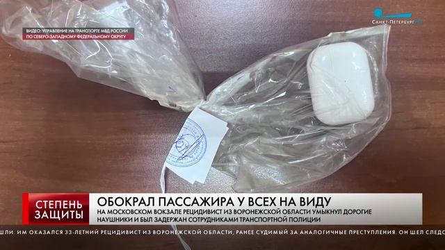 На Московском вокзале Санкт-Петербурга сотрудники транспортной полиции раскрыли кражу наушников