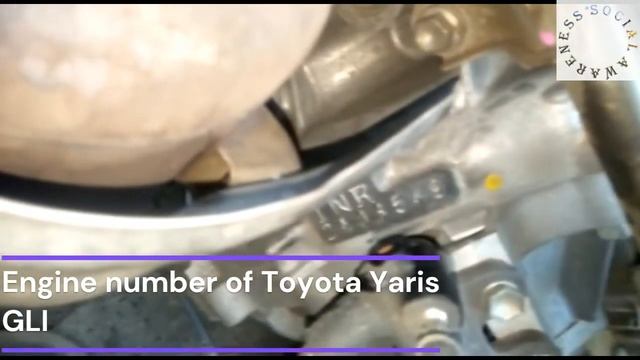 How to locate / find Engine Number Toyota Yaris GLI