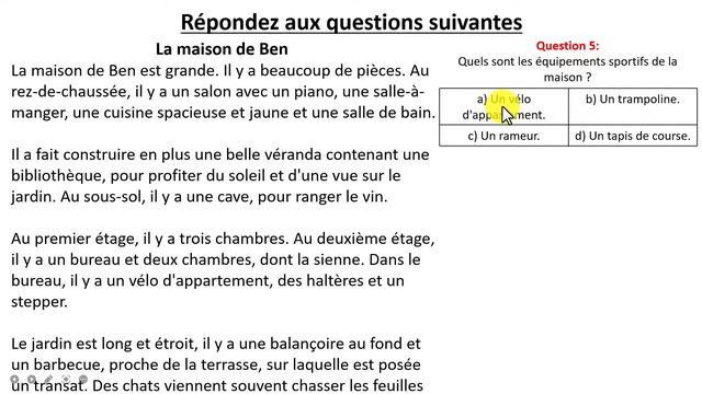 FRENCH READING COMPREHENSION B1 - EXERCISE 4 | FRENCH FOR INTERMEDIATE