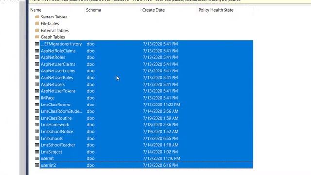 How to delete all tables from MS SQL Server, delete database and restore database