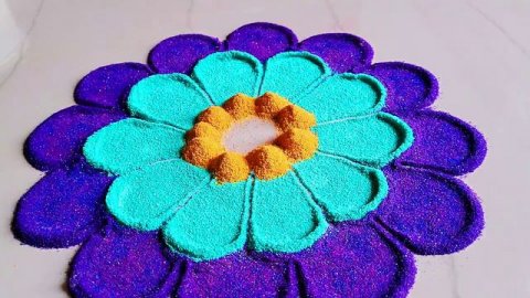 #1100 सोपी व लहान फुलांची रांगोळी   easy and small flowers rangoli by jyoti