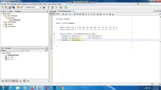 Java the complete Reference Ninth Edition (Chapter 17) Example (11) Using ArrayCopy