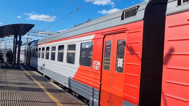 ЭТ2М-113 "РЖД" Зеленоград - Москва (Ленинградский вокзал) на станции Лихоборы (Линия D3).