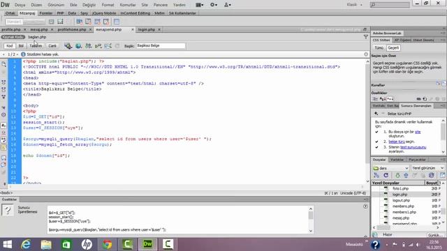 php mesajlaşma 1 - ders 28