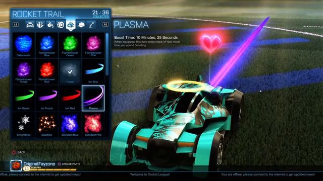 Rocket League: My garage 'PALADIN' showcase.