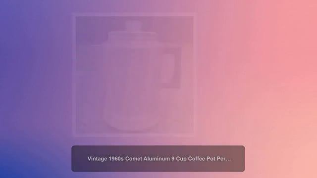 Vintage 1960s Comet Aluminum 9 Cup Coffee Pot Percolator - Pot Only - No Basket