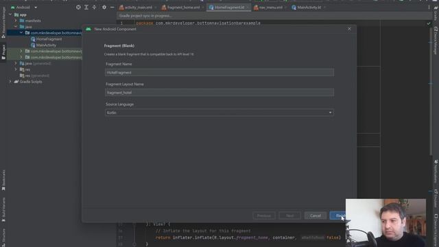 Bottom Navigation Barview with icons - Fragments. Android studio  Kotlin.