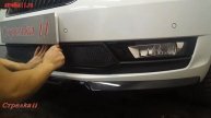 Защита радиатора SKODA RAPID I рестайлинг 2017г.в. (Черный) - strelka11.ru