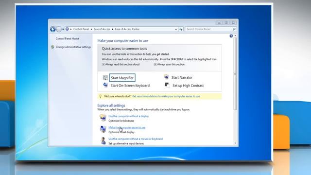 How to turn Magnifier on and off in Windows® 7 PC