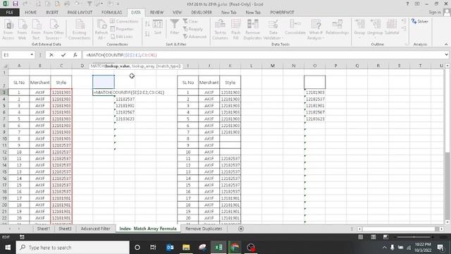How do I get unique values in Excel using formula