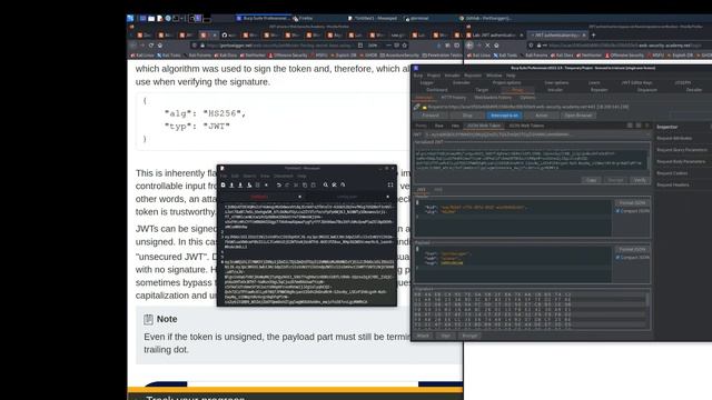 JSON Web Token Attacks: LAB #2  - JWT Authentication Bypass Via Flawed Signature Verification
